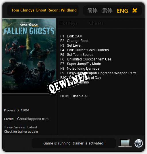 Tom Clancys Ghost Recon: Wildlands Fallen Ghosts: Трейнер +11 [v1.1]