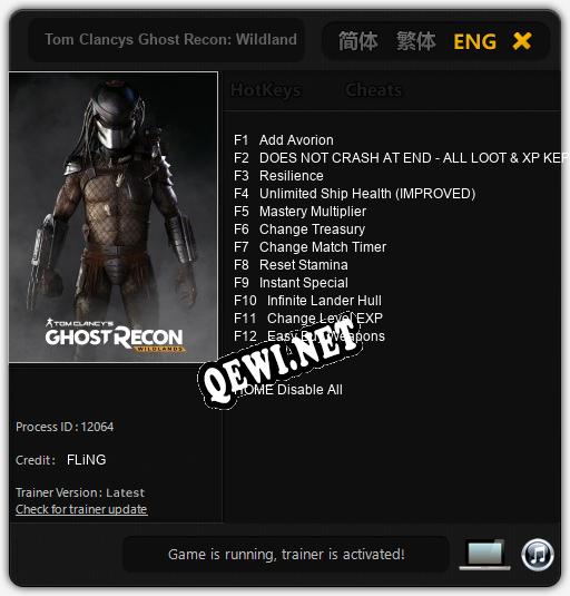 Tom Clancys Ghost Recon: Wildlands Jungle Storm: Читы, Трейнер +12 [FLiNG]