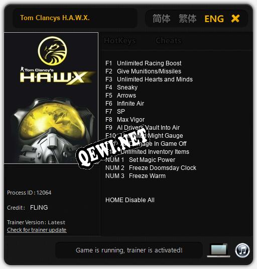 Tom Clancys H.A.W.X.: Трейнер +15 [v1.2]