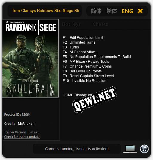 Tom Clancys Rainbow Six: Siege Skull Rain: Читы, Трейнер +10 [MrAntiFan]