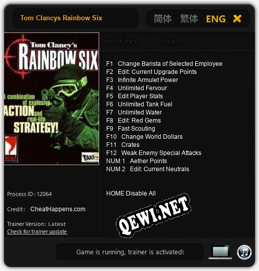 Tom Clancys Rainbow Six: Трейнер +14 [v1.4]