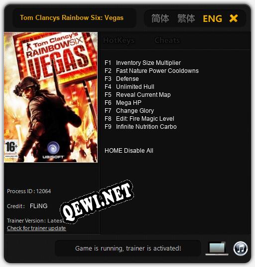 Tom Clancys Rainbow Six: Vegas: Читы, Трейнер +9 [FLiNG]