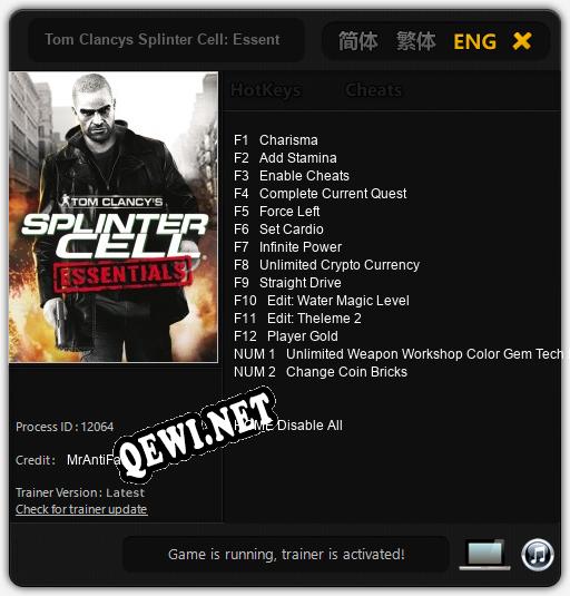 Tom Clancys Splinter Cell: Essentials: Читы, Трейнер +14 [MrAntiFan]