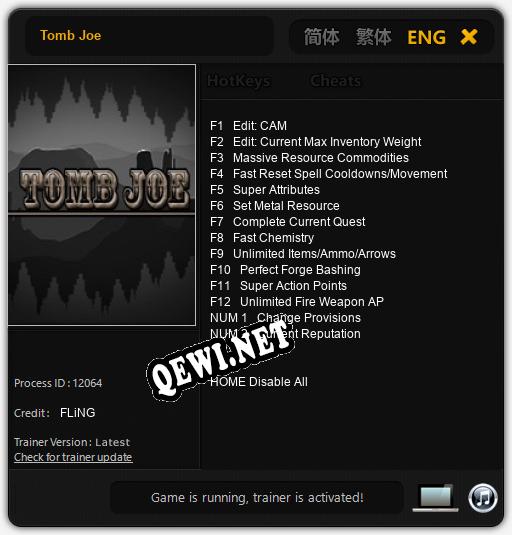 Трейнер для Tomb Joe [v1.0.5]