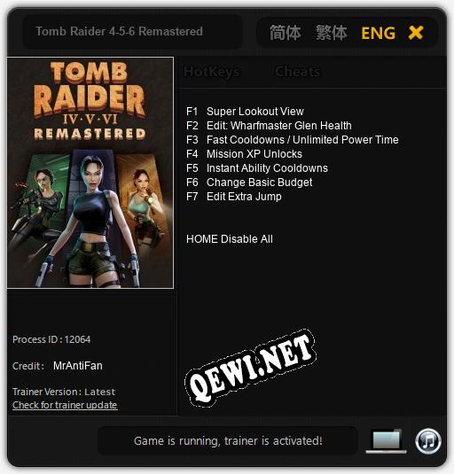 Tomb Raider 4-5-6 Remastered: ТРЕЙНЕР И ЧИТЫ (V1.0.49)