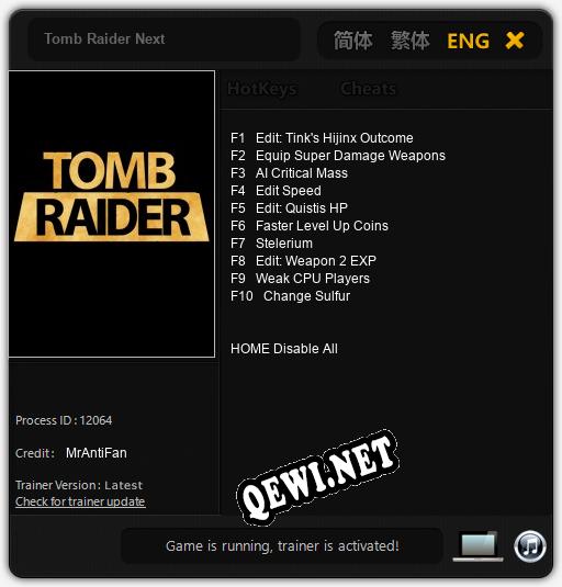 Tomb Raider Next: Читы, Трейнер +10 [MrAntiFan]