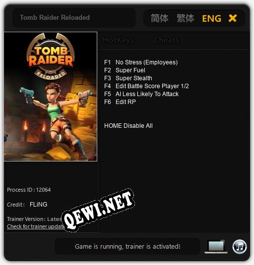 Tomb Raider Reloaded: ТРЕЙНЕР И ЧИТЫ (V1.0.55)