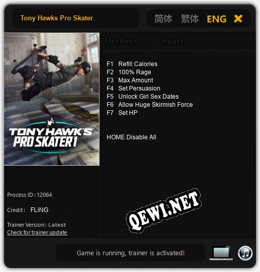 Трейнер для Tony Hawks Pro Skater [v1.0.4]