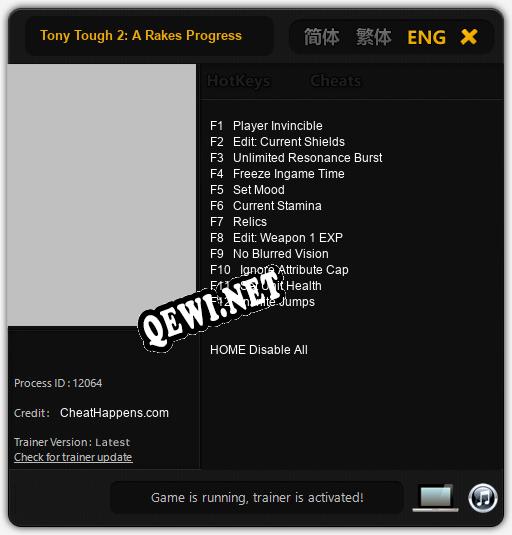 Трейнер для Tony Tough 2: A Rakes Progress [v1.0.8]