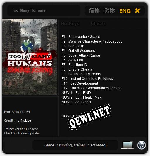 Too Many Humans: Трейнер +15 [v1.9]
