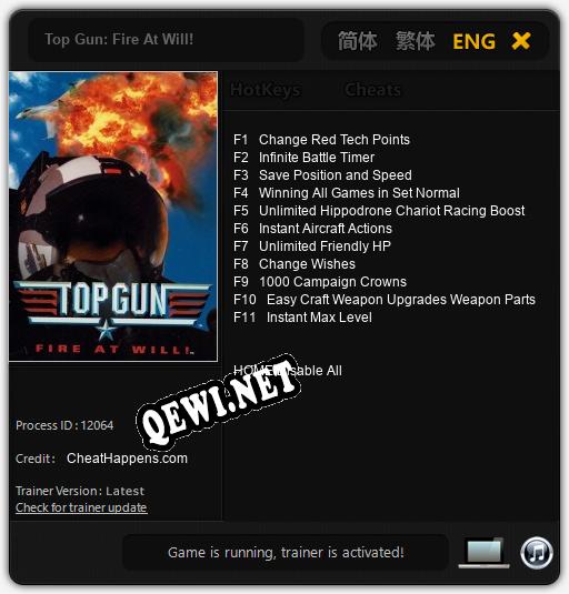 Top Gun: Fire At Will!: ТРЕЙНЕР И ЧИТЫ (V1.0.11)