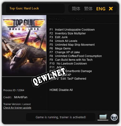 Трейнер для Top Gun: Hard Lock [v1.0.4]