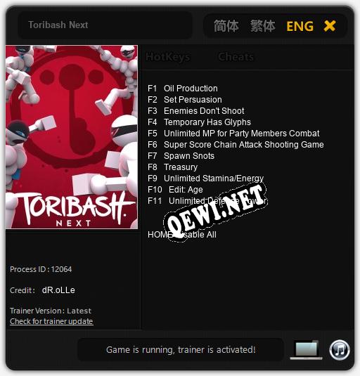 Toribash Next: Трейнер +11 [v1.3]