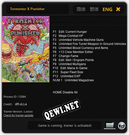 Трейнер для Tormentor X Punisher [v1.0.7]