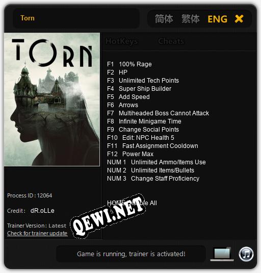 Torn: Трейнер +15 [v1.6]