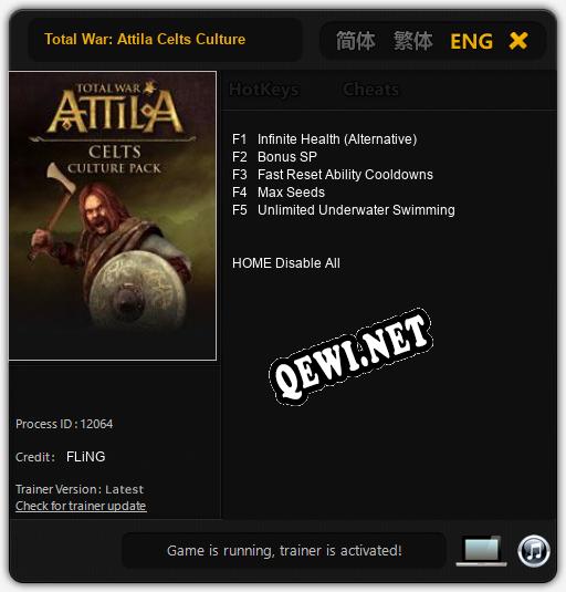 Трейнер для Total War: Attila Celts Culture [v1.0.4]