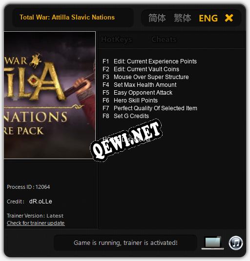 Трейнер для Total War: Attilla Slavic Nations Culture [v1.0.1]