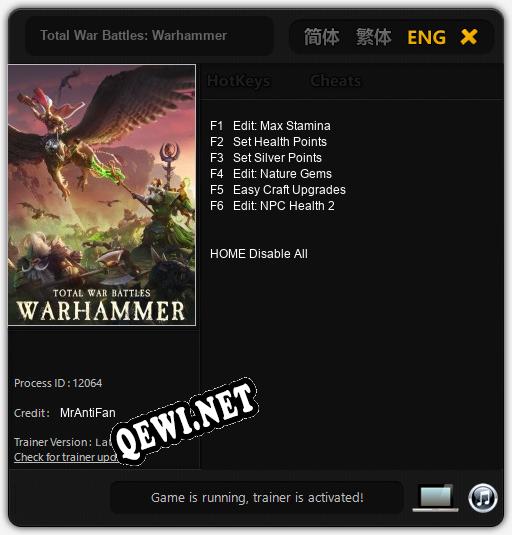 Total War Battles: Warhammer: Трейнер +6 [v1.2]