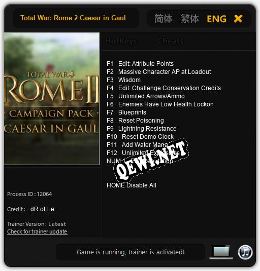 Total War: Rome 2 Caesar in Gaul: Читы, Трейнер +13 [dR.oLLe]