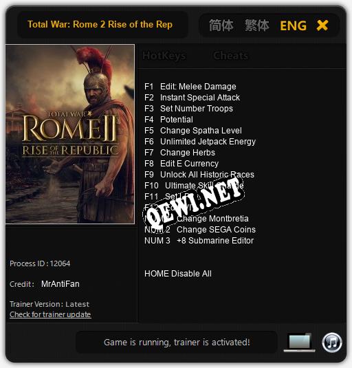 Total War: Rome 2 Rise of the Republic: Читы, Трейнер +15 [MrAntiFan]