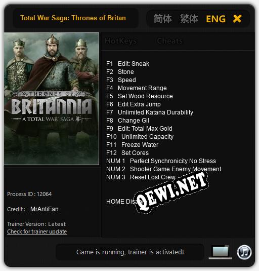 Total War Saga: Thrones of Britannia: Читы, Трейнер +15 [MrAntiFan]