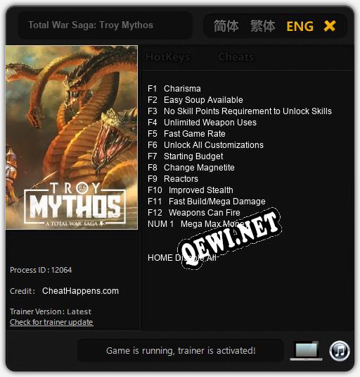Total War Saga: Troy Mythos: Трейнер +13 [v1.8]