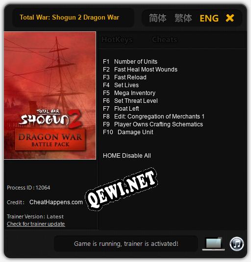 Total War: Shogun 2 Dragon War: Читы, Трейнер +10 [CheatHappens.com]