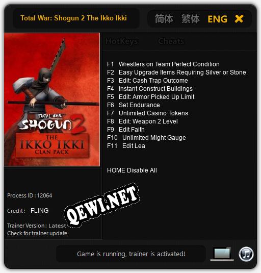 Трейнер для Total War: Shogun 2 The Ikko Ikki [v1.0.7]