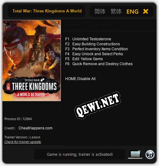 Total War: Three Kingdoms A World Betrayed: Читы, Трейнер +6 [CheatHappens.com]