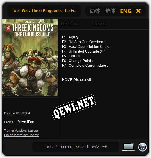 Total War: Three Kingdoms The Furious Wild: ТРЕЙНЕР И ЧИТЫ (V1.0.36)