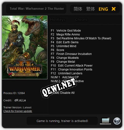 Total War: Warhammer 2 The Hunter The Beast: Трейнер +14 [v1.1]