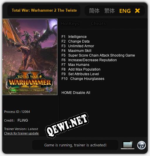 Total War: Warhammer 2 The Twisted & The Twilight: ТРЕЙНЕР И ЧИТЫ (V1.0.38)