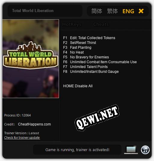 Total World Liberation: Трейнер +8 [v1.3]