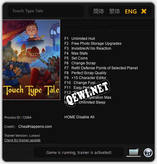 Touch Type Tale: Трейнер +14 [v1.4]