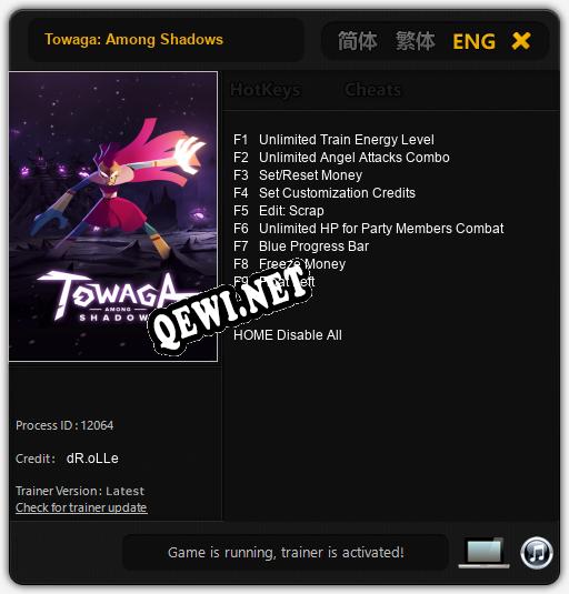 Towaga: Among Shadows: Трейнер +9 [v1.7]