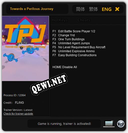 Трейнер для Towards a Perilous Journey [v1.0.7]