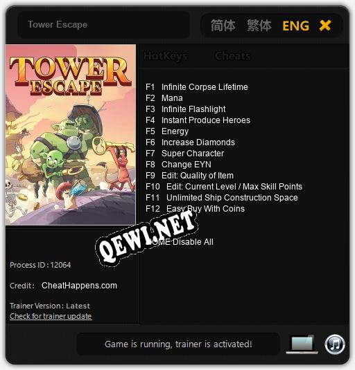 Трейнер для Tower Escape [v1.0.3]