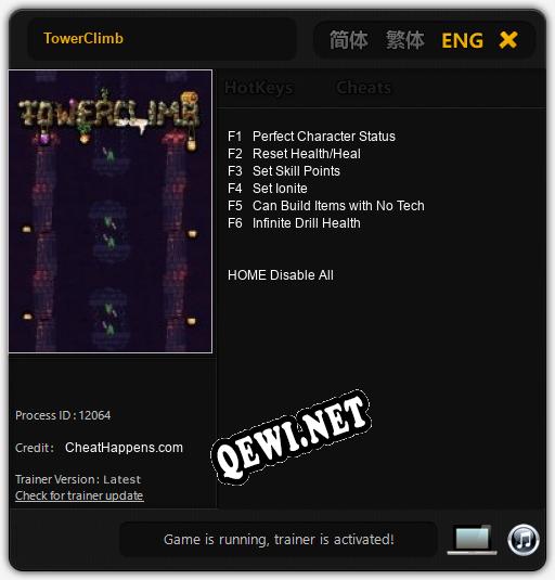 Трейнер для TowerClimb [v1.0.5]