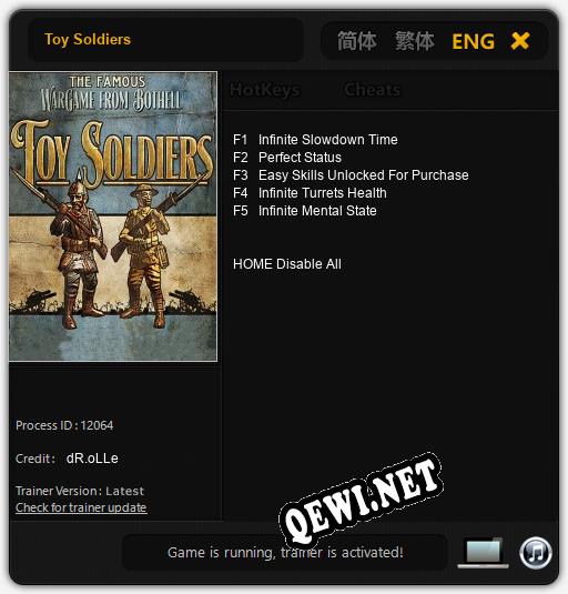 Toy Soldiers: Трейнер +5 [v1.8]