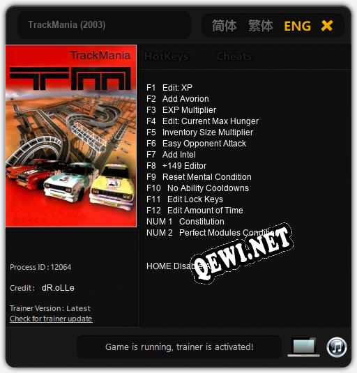 TrackMania (2003): Читы, Трейнер +14 [dR.oLLe]
