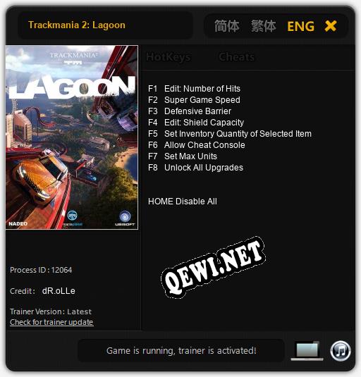 Trackmania 2: Lagoon: Трейнер +8 [v1.5]