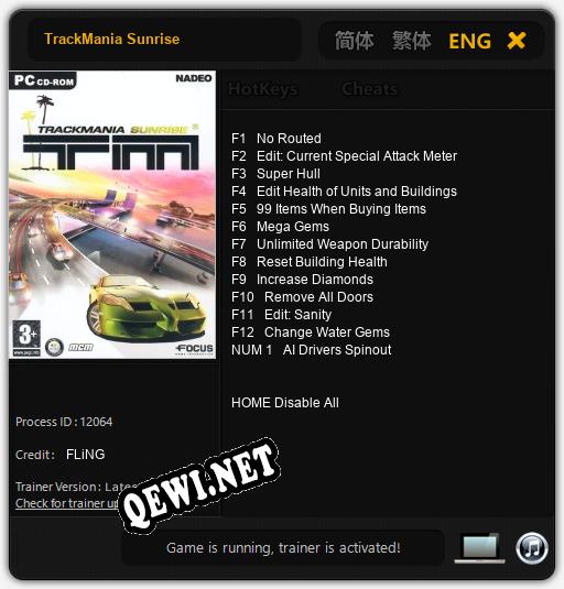 Трейнер для TrackMania Sunrise [v1.0.6]