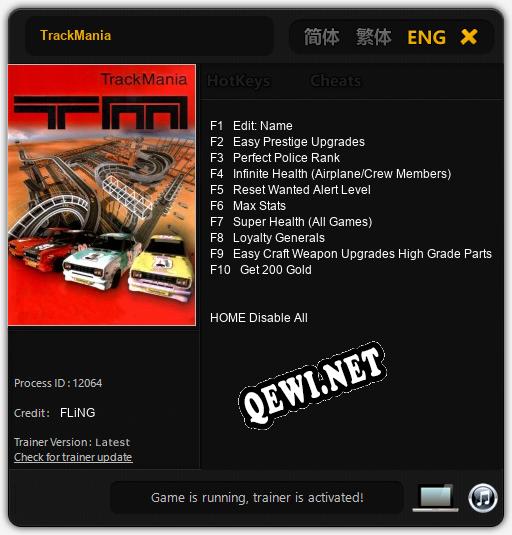 TrackMania: Трейнер +10 [v1.5]
