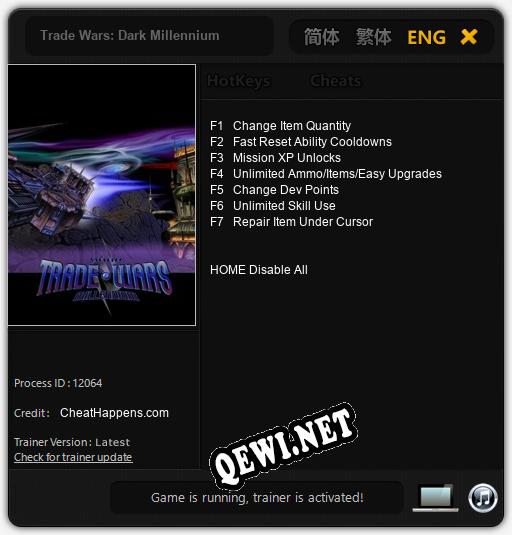 Trade Wars: Dark Millennium: ТРЕЙНЕР И ЧИТЫ (V1.0.32)