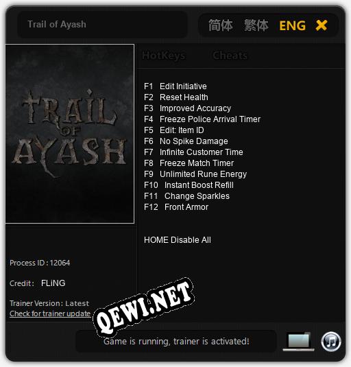 Trail of Ayash: Читы, Трейнер +12 [FLiNG]