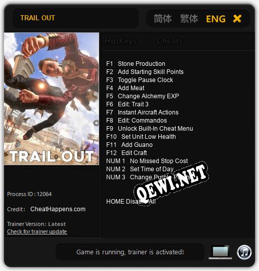 TRAIL OUT: Трейнер +15 [v1.7]