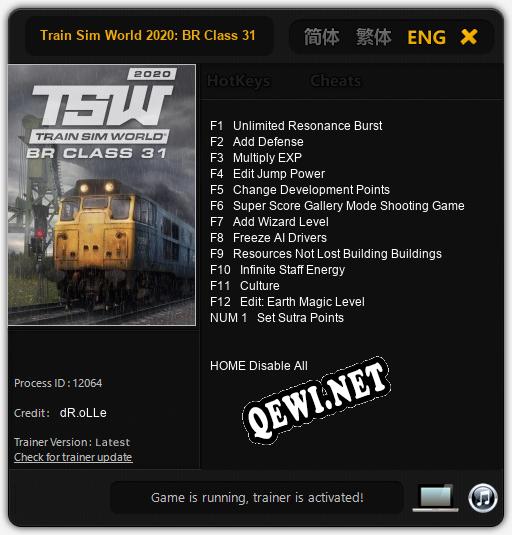 Трейнер для Train Sim World 2020: BR Class 31 Loco [v1.0.8]