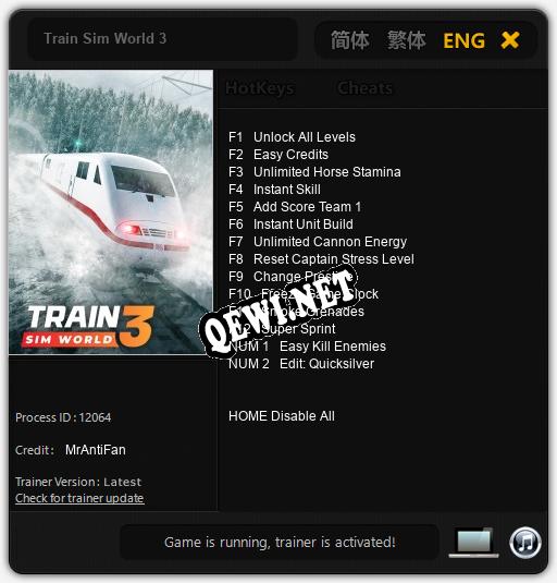 Train Sim World 3: Читы, Трейнер +14 [MrAntiFan]