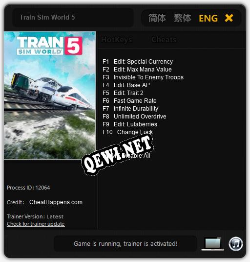 Трейнер для Train Sim World 5 [v1.0.3]