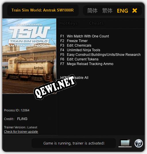 Train Sim World: Amtrak SW1000R: ТРЕЙНЕР И ЧИТЫ (V1.0.1)